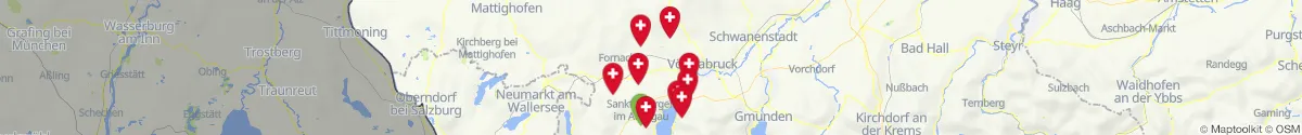 Map view for Pharmacies emergency services nearby Vöcklamarkt (Vöcklabruck, Oberösterreich)